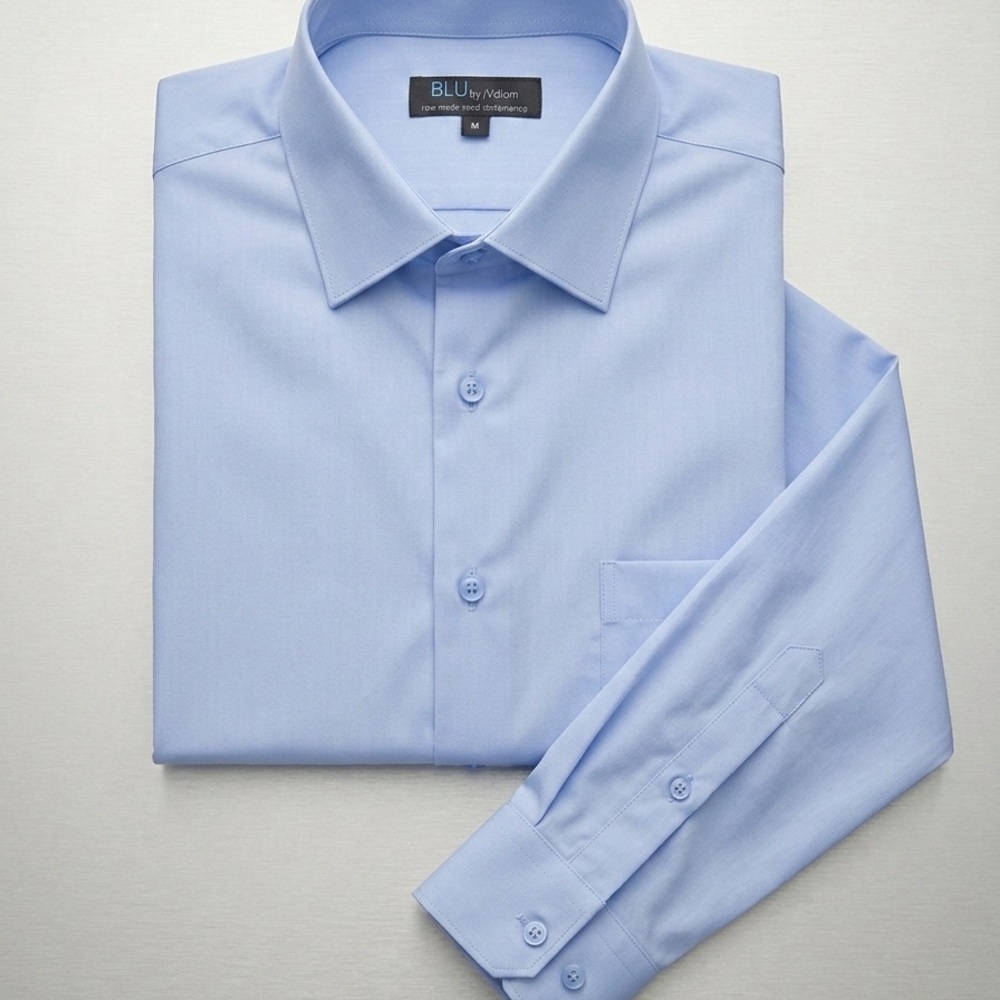 Blu by Polifroni button down light blue shirt size 14.5